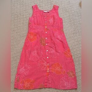 Bright Pink Sundress with Large Flower Print